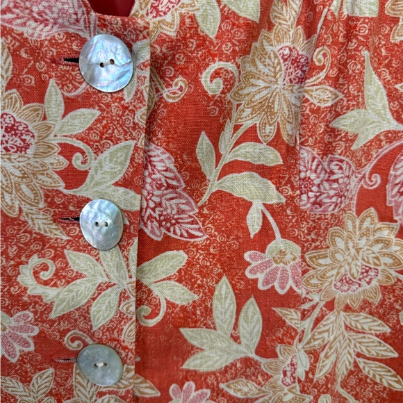 Vintage 90s Coldwater Creek Floral Linen Blend Midi Dress 10 Coastalgrandma - Picture 6 of 10